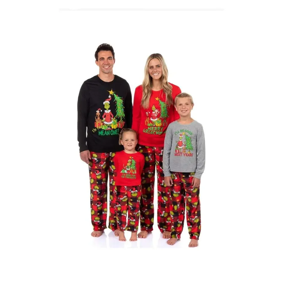NEW! Size 3T Dr Seuss The Grinch Pajamas Buffalo Plaid Matching Family Sleepwear